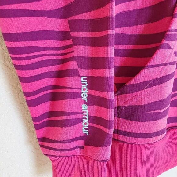 Under Armour Womens Pink Zebra Print Hooded Sweatshirt S Full Zip - Picture 9 of 11